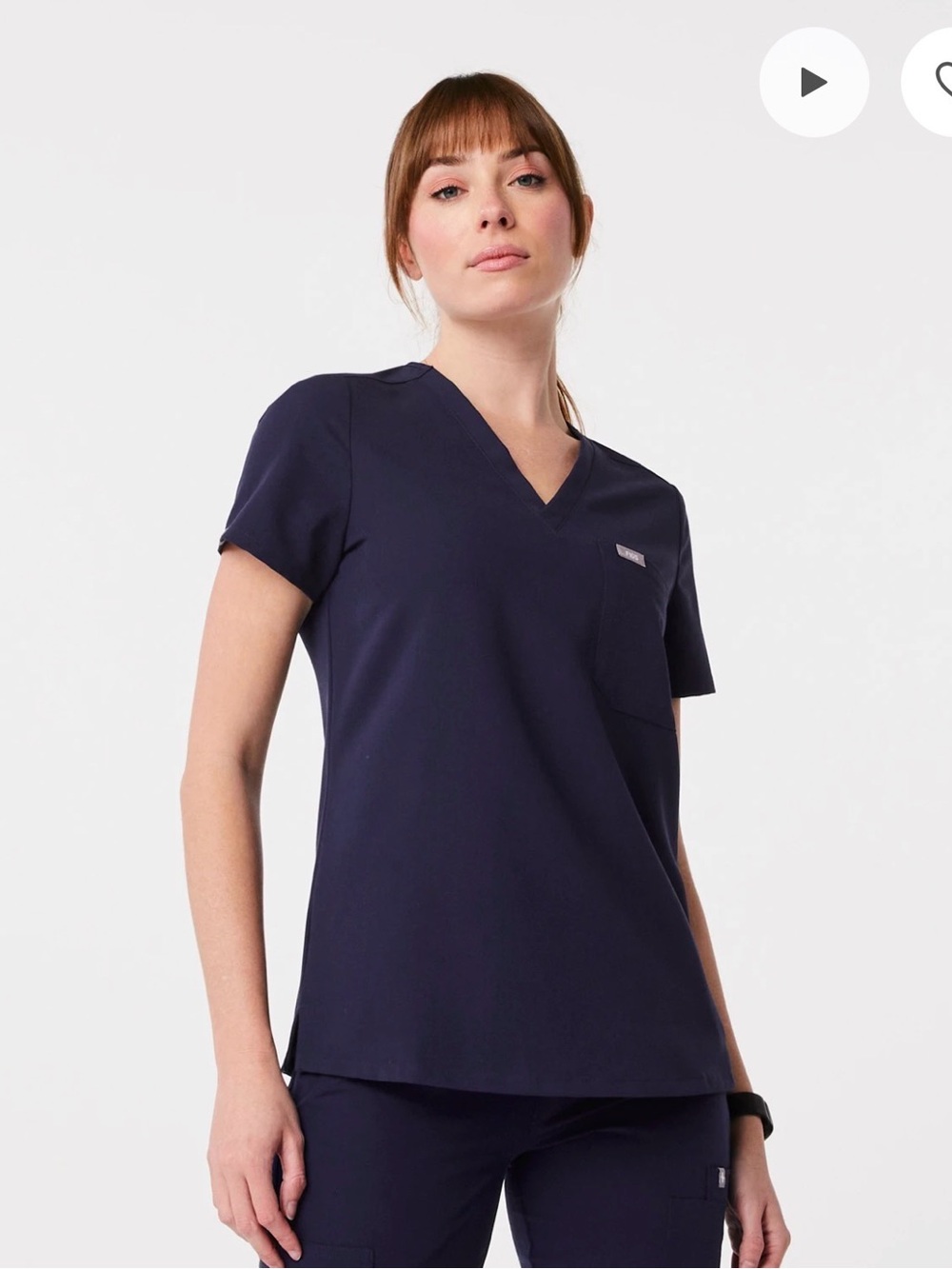 women's Navy Slim Catarina™ - One-Pocket Scrub Top - XXS / Navy